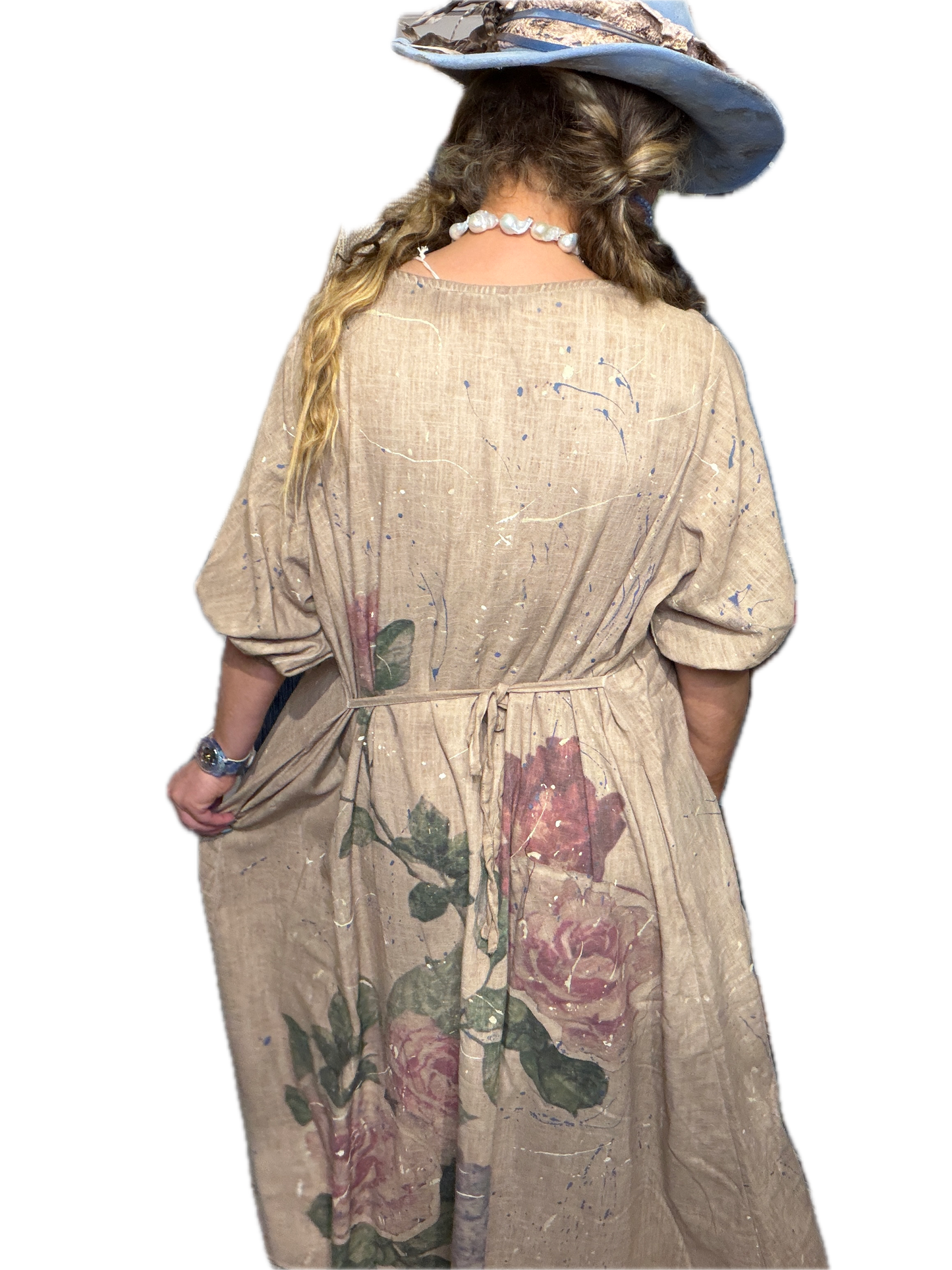 A Rare Bird- Linen Rose Dress