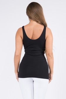 Reversible V or U Neckline Seamless Tank (Black) *Final Sale*