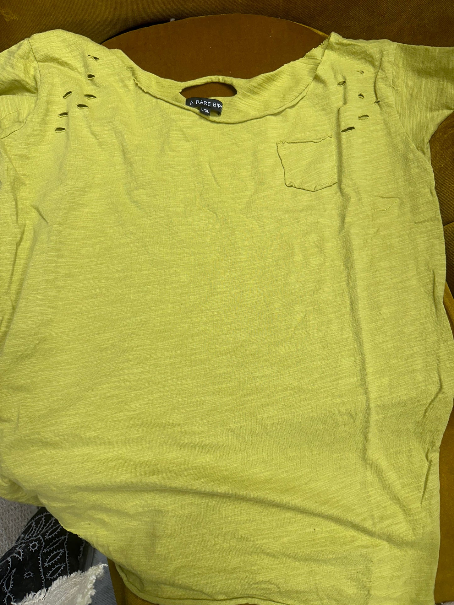 A Rare Bird Chartreuse Green Rag Tee (Avocado)