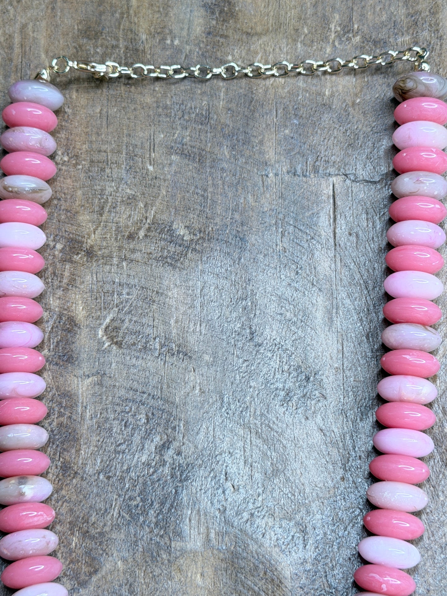 Pink and Gold Beaded Necklace