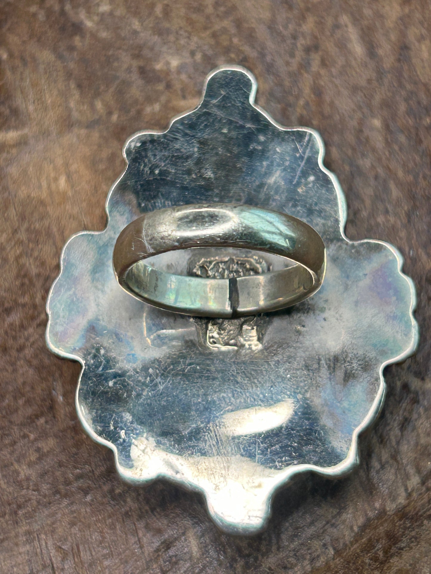 German Silver Aventurine Teardrop Ring