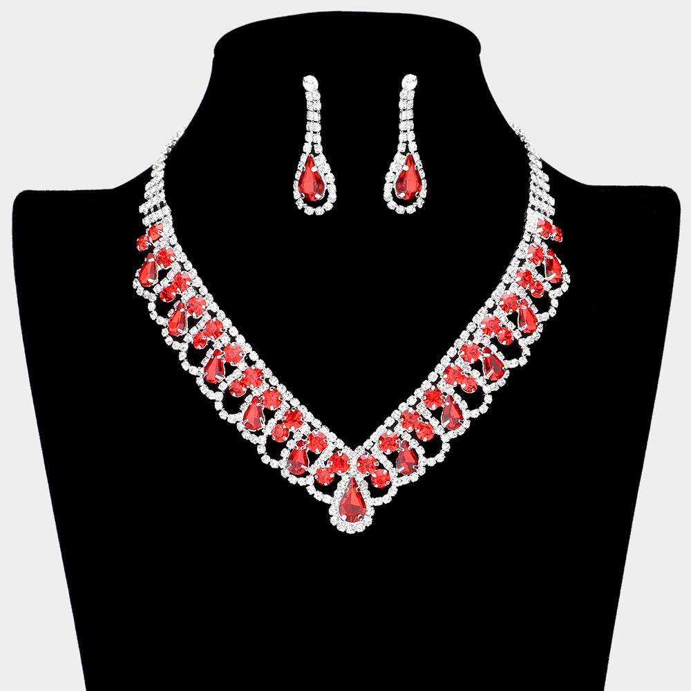 Rhinestone Paved V-Shaped Necklace