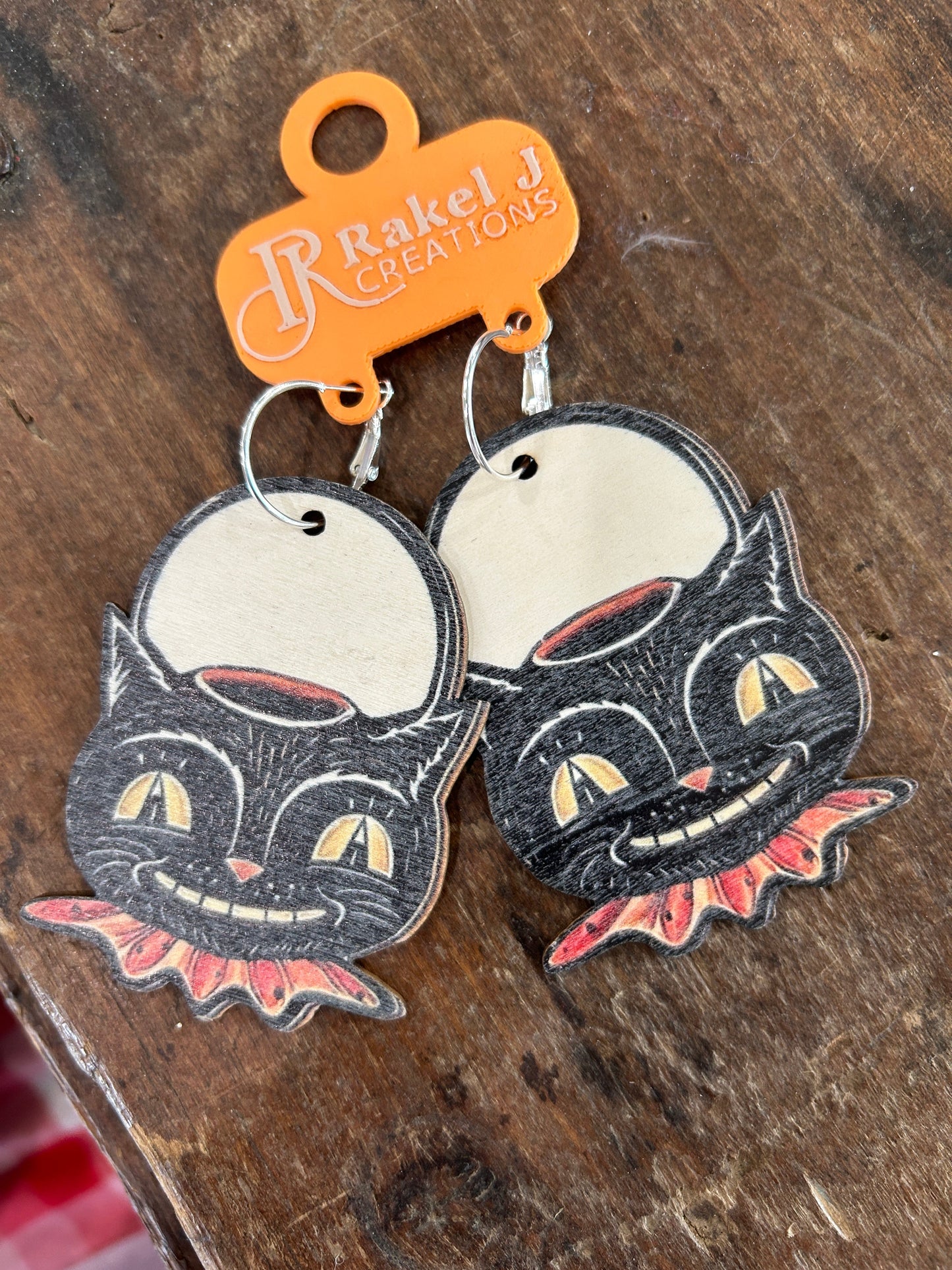 Rakel J Creations- Black Cat Earrings