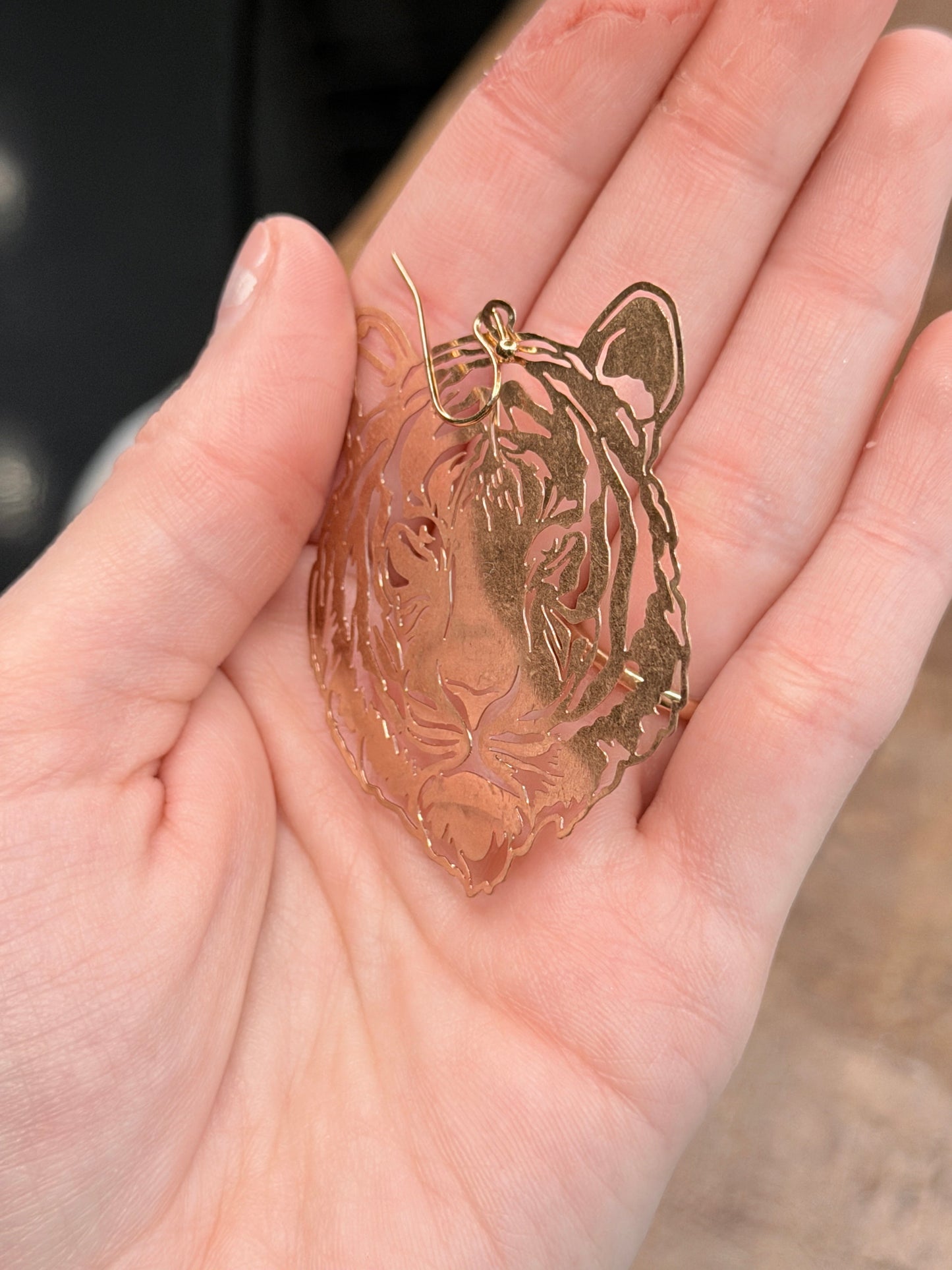Gold Tiger Earrings