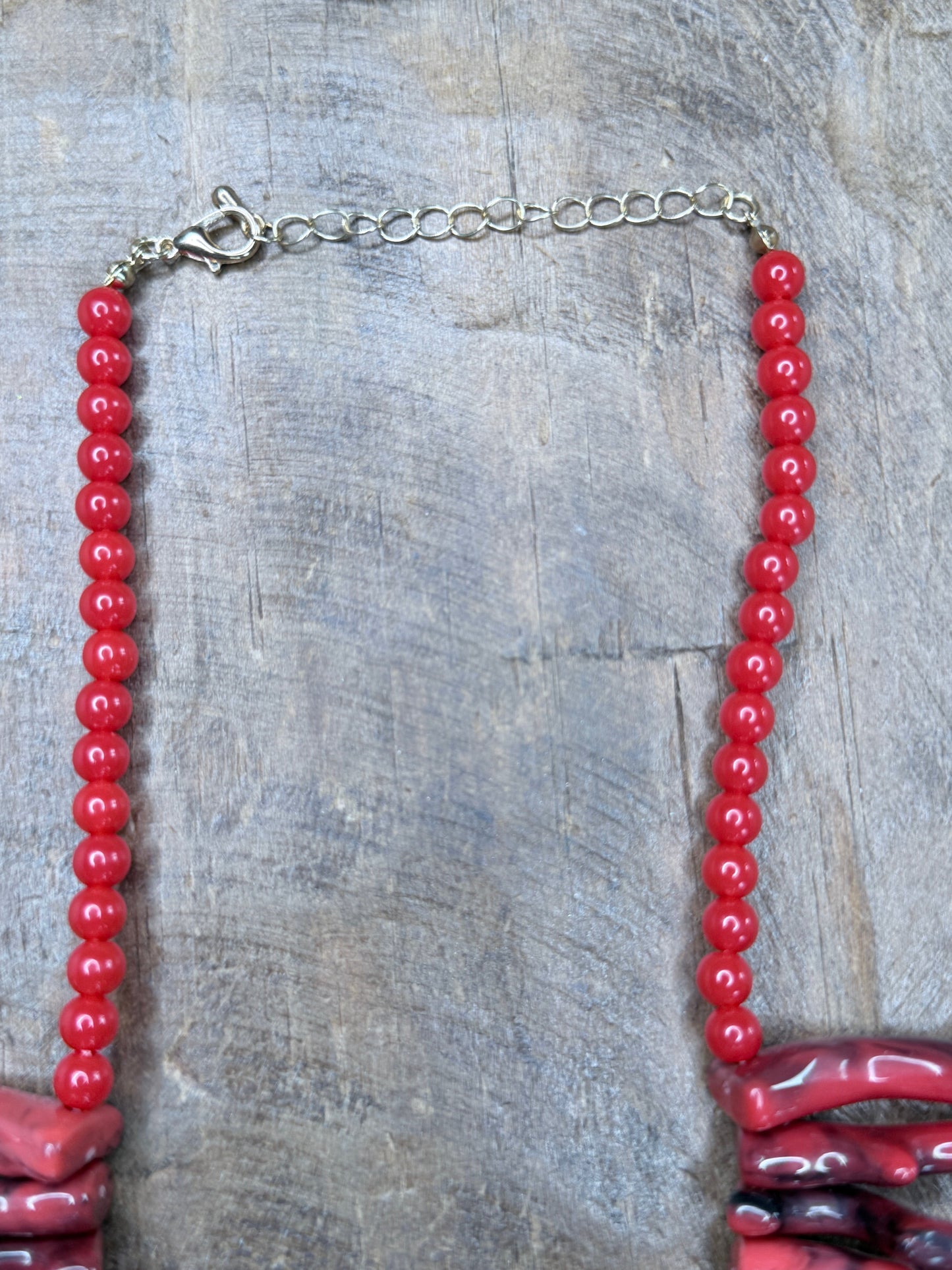 Chunky Faux Coral Collar Necklace