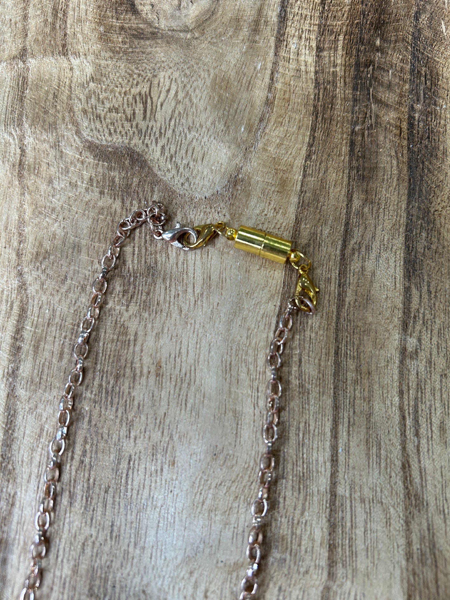 Rose Gold Rhinestone Charm Necklace
