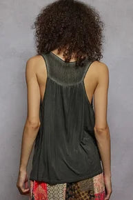 POL- V-Neck Tank (Black) *Final Sale*