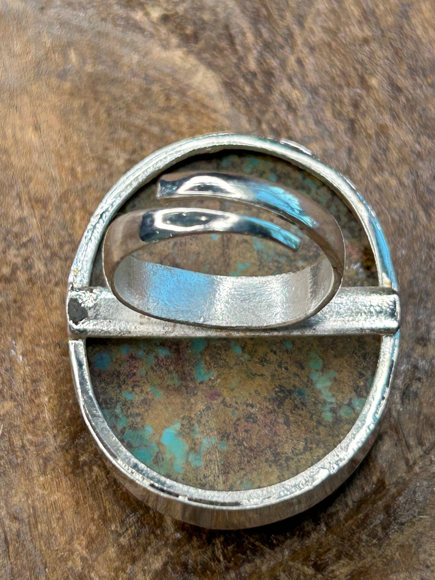 German Silver Faceted Turquoise Ring