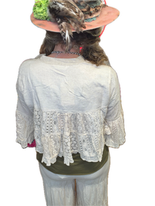 Bohemian Breeze Artisan Lace Shrug Jacket (Natural)