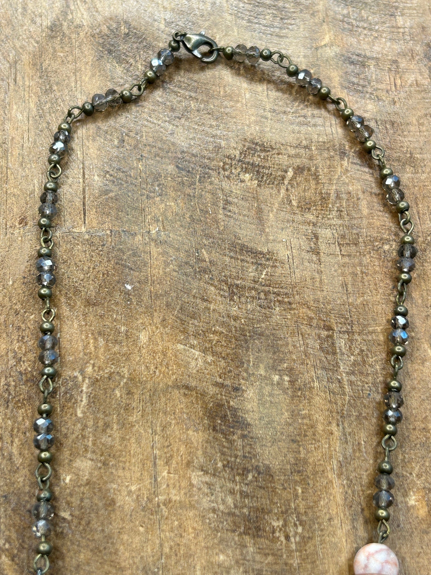 Aqua Terra Jasper Pearl and Rhinestone Necklace - ERR ORIGINAL