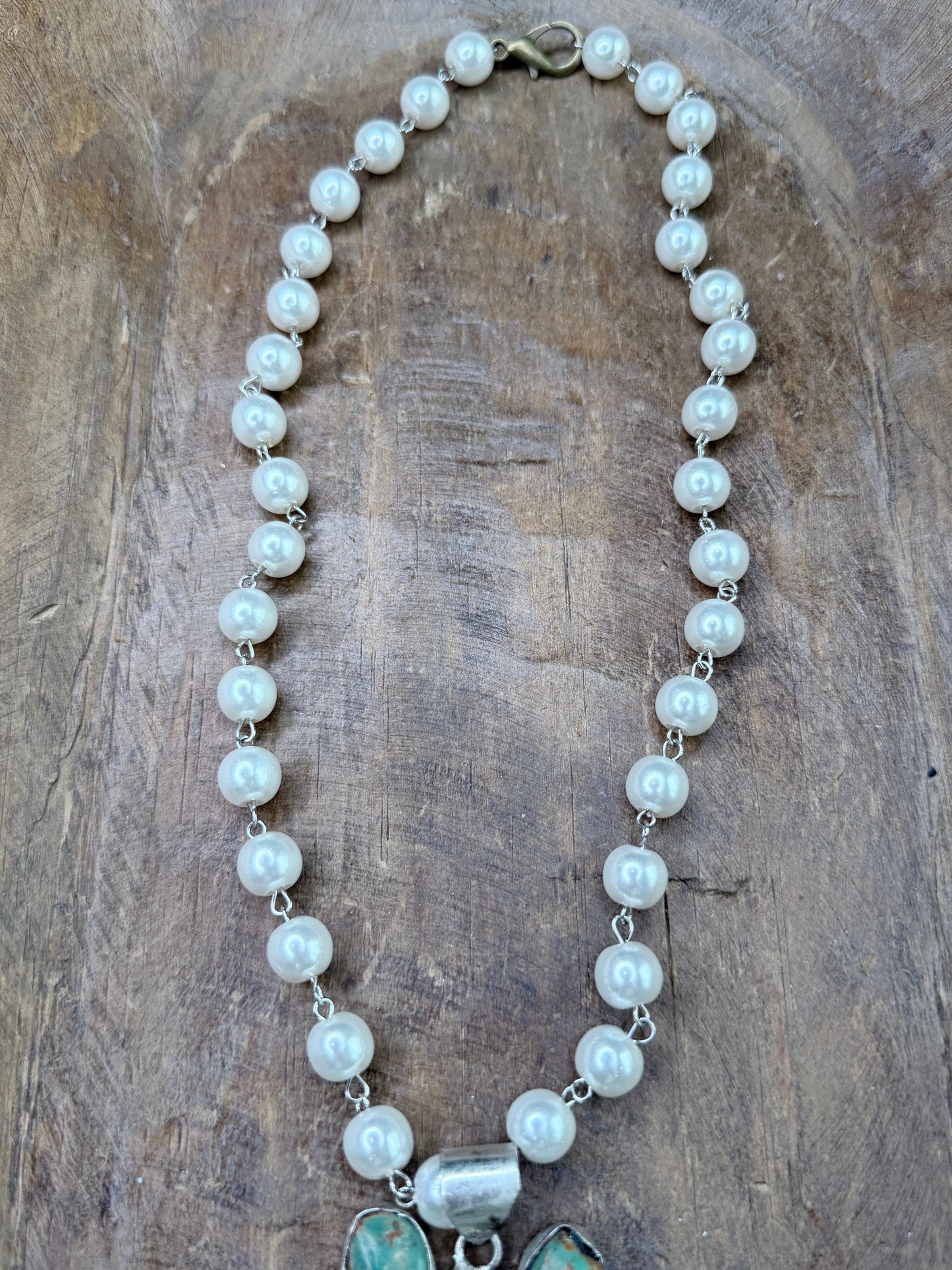 German Silver Xtra-Large Turquoise Cluster Necklace
