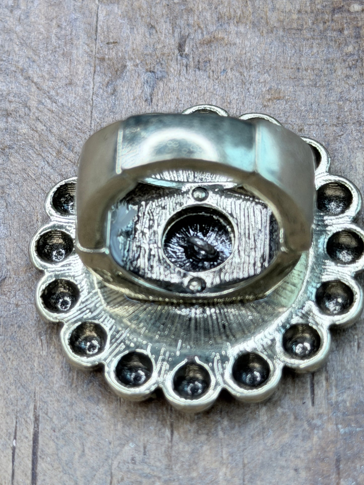 Silver and Gold Bee Coin Ring