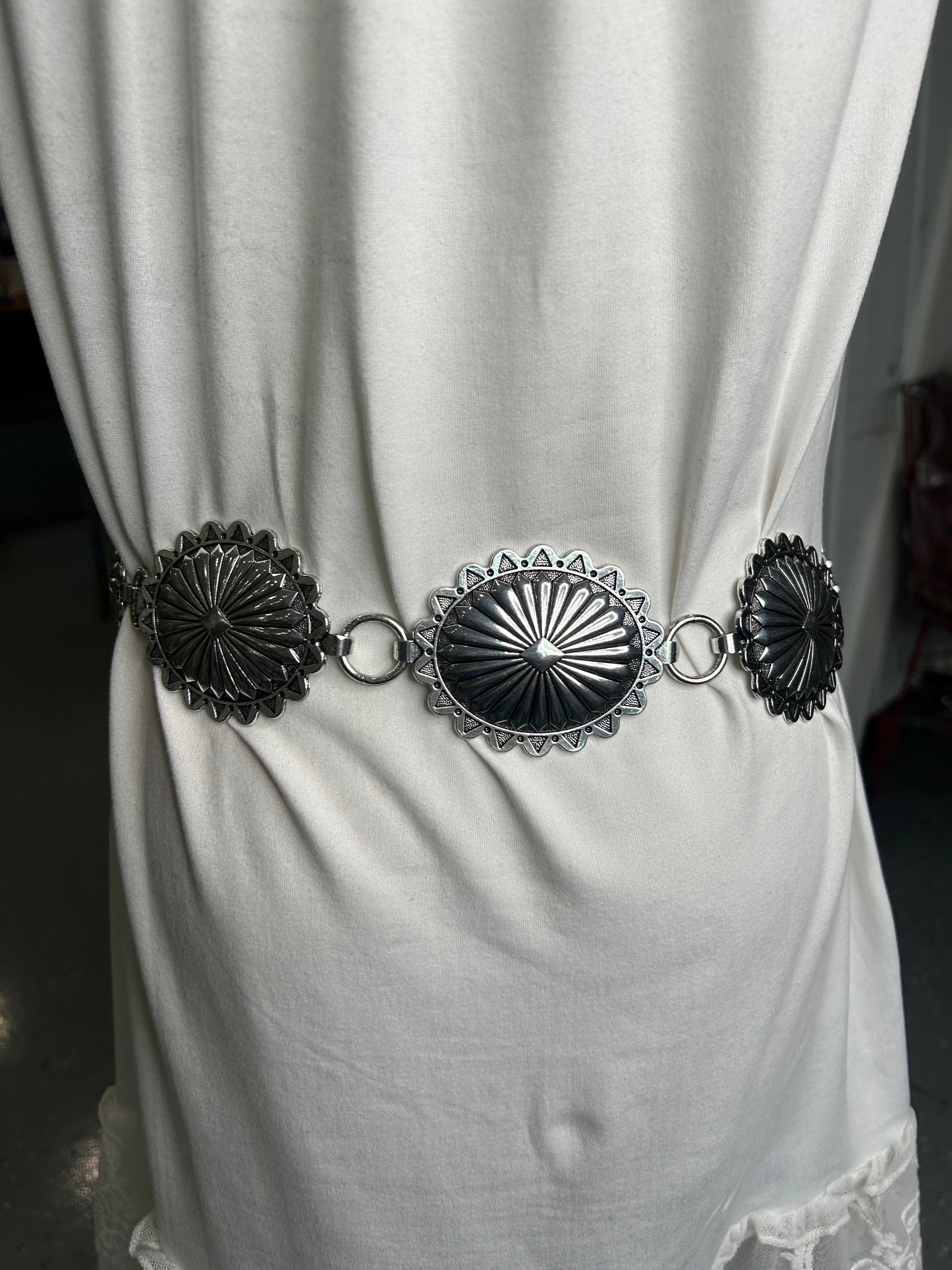 Silver Metal Concho Belt