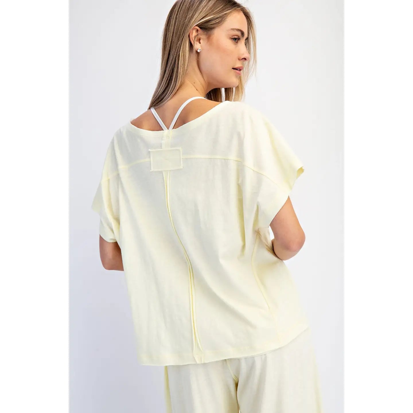 Cotton Slub Off-Shoulder Top (Lemonilla)