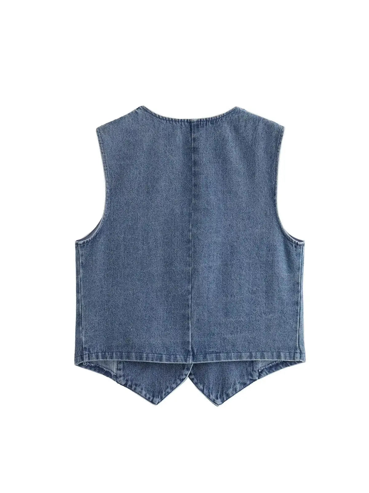 Denim V-Neck Vest *Final Sale*