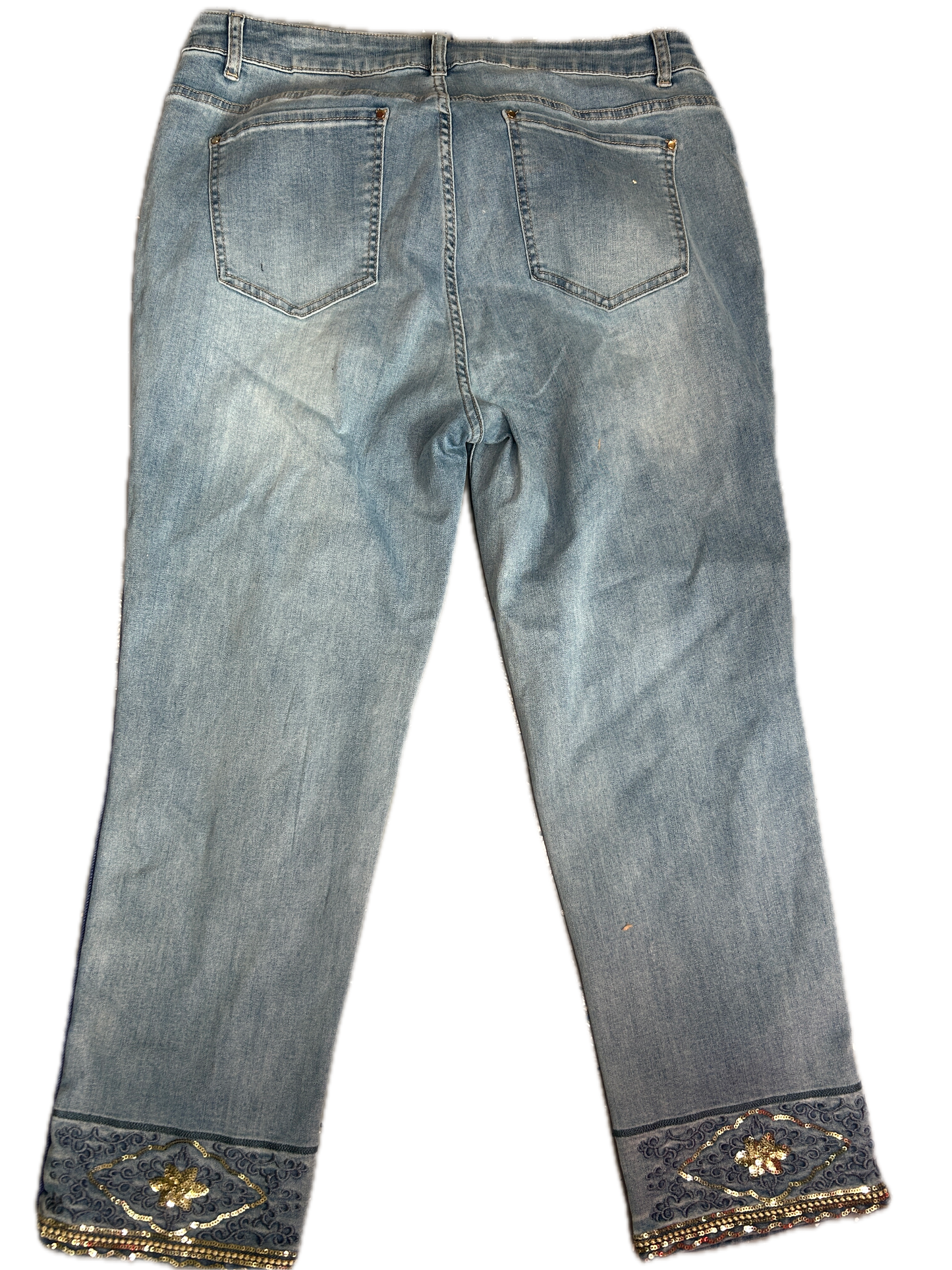 Denim Jeans with Gold Sequins *Final Sale*
