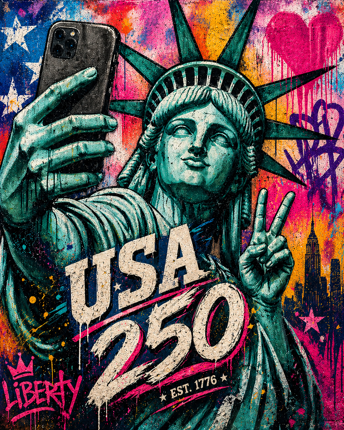 Freedom Selfie T-Shirt (Christy Style) (Bling) - ERR Original *Final Sale*