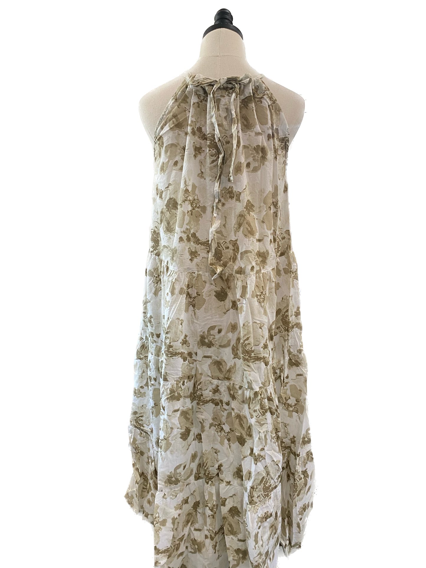 Namsar White and Tan Abstract Floral Dress