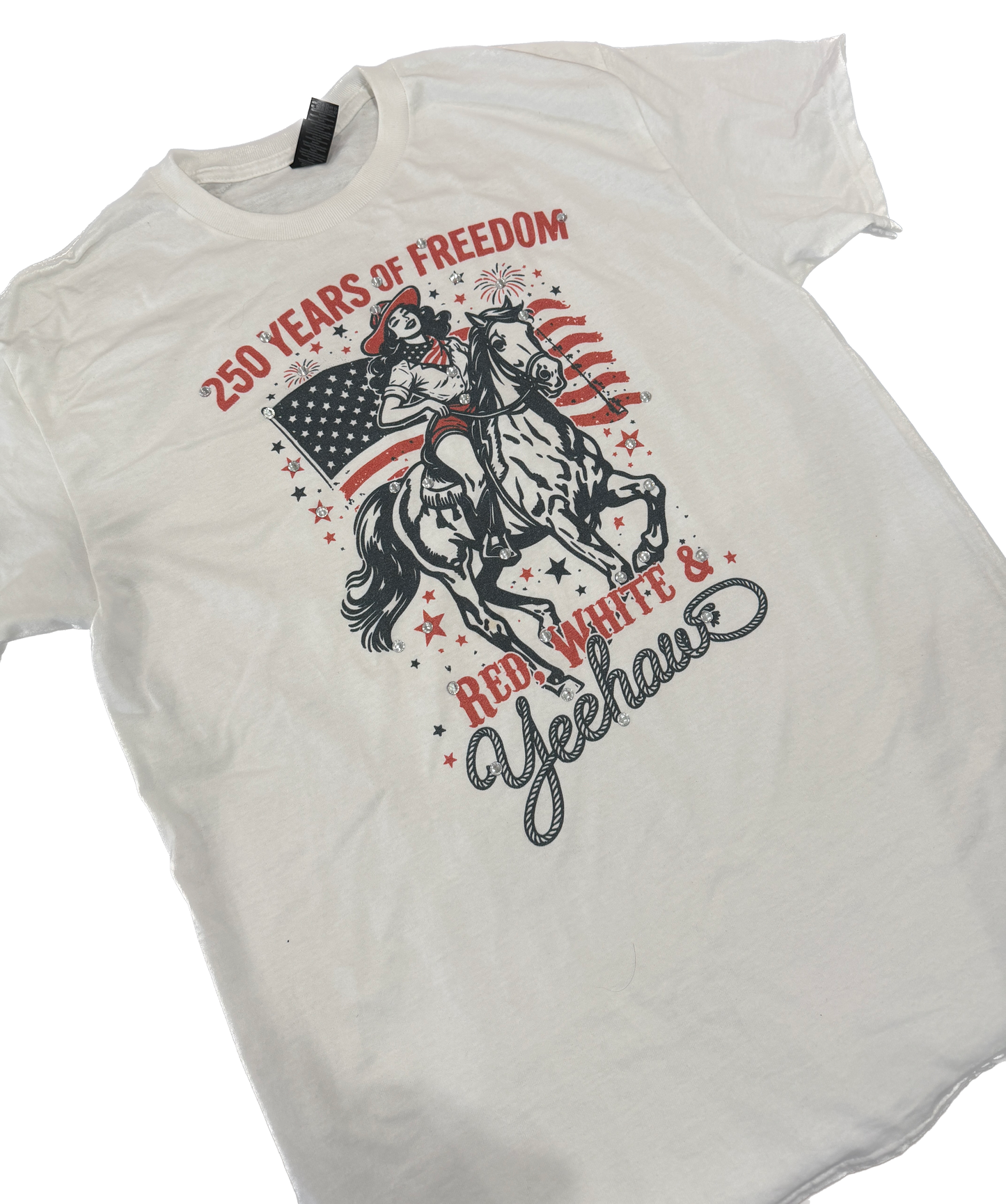 Red, White, & Yeehaw T-Shirt (Bling) - ERR Original *Final Sale*