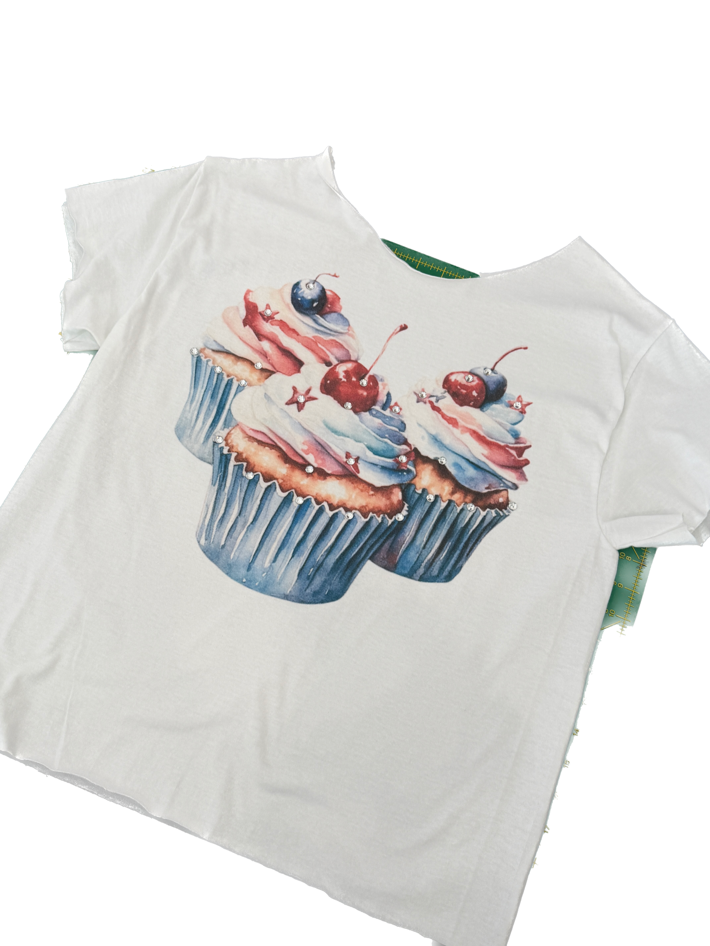 Patriotic Cupcake T-Shirt (No Bling) - ERR Original *Final Sale*