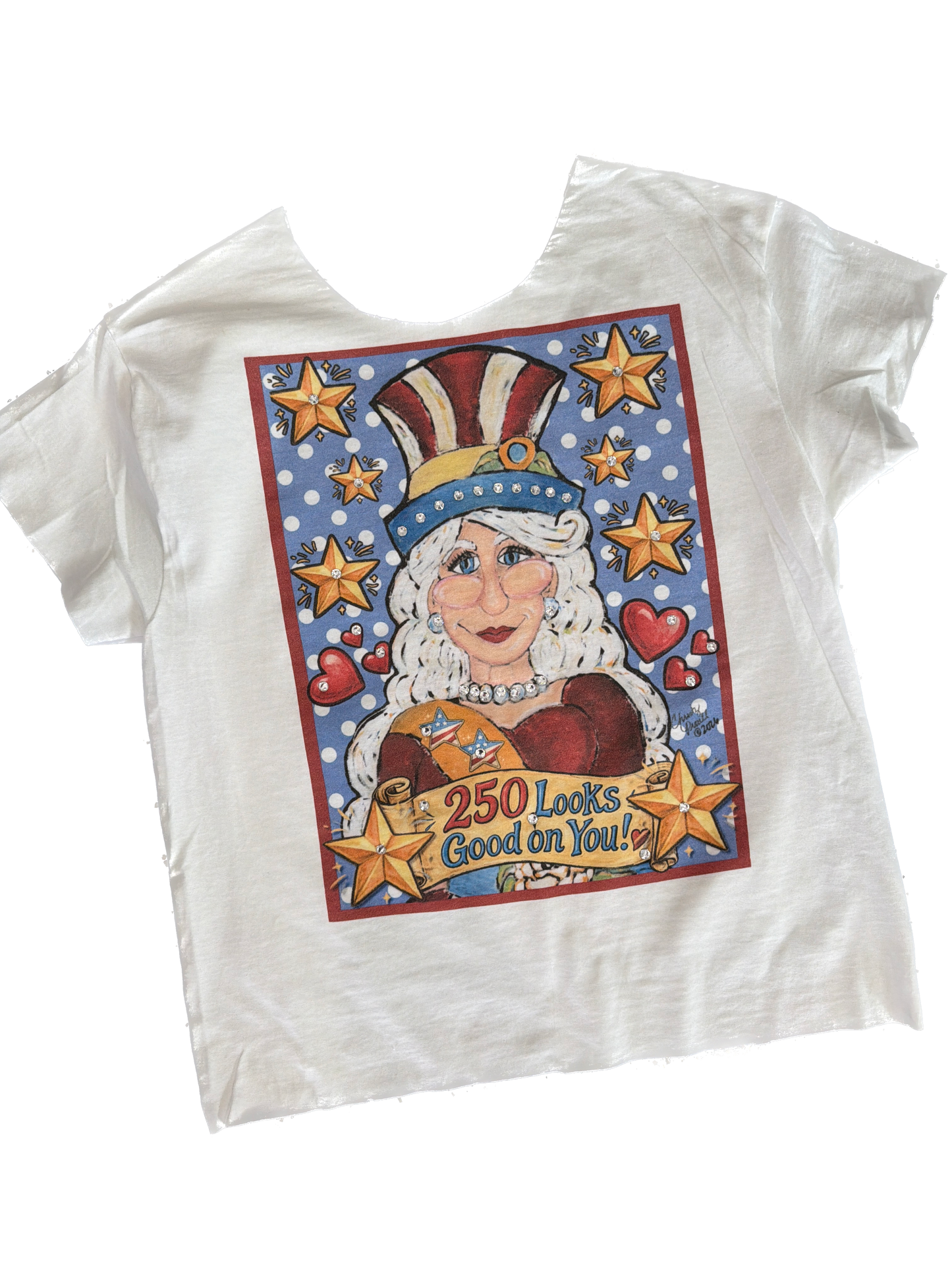 250 Looks Good On You T-Shirt (Christy Cut) (Bling) - Indigo Blue *Final Sale*