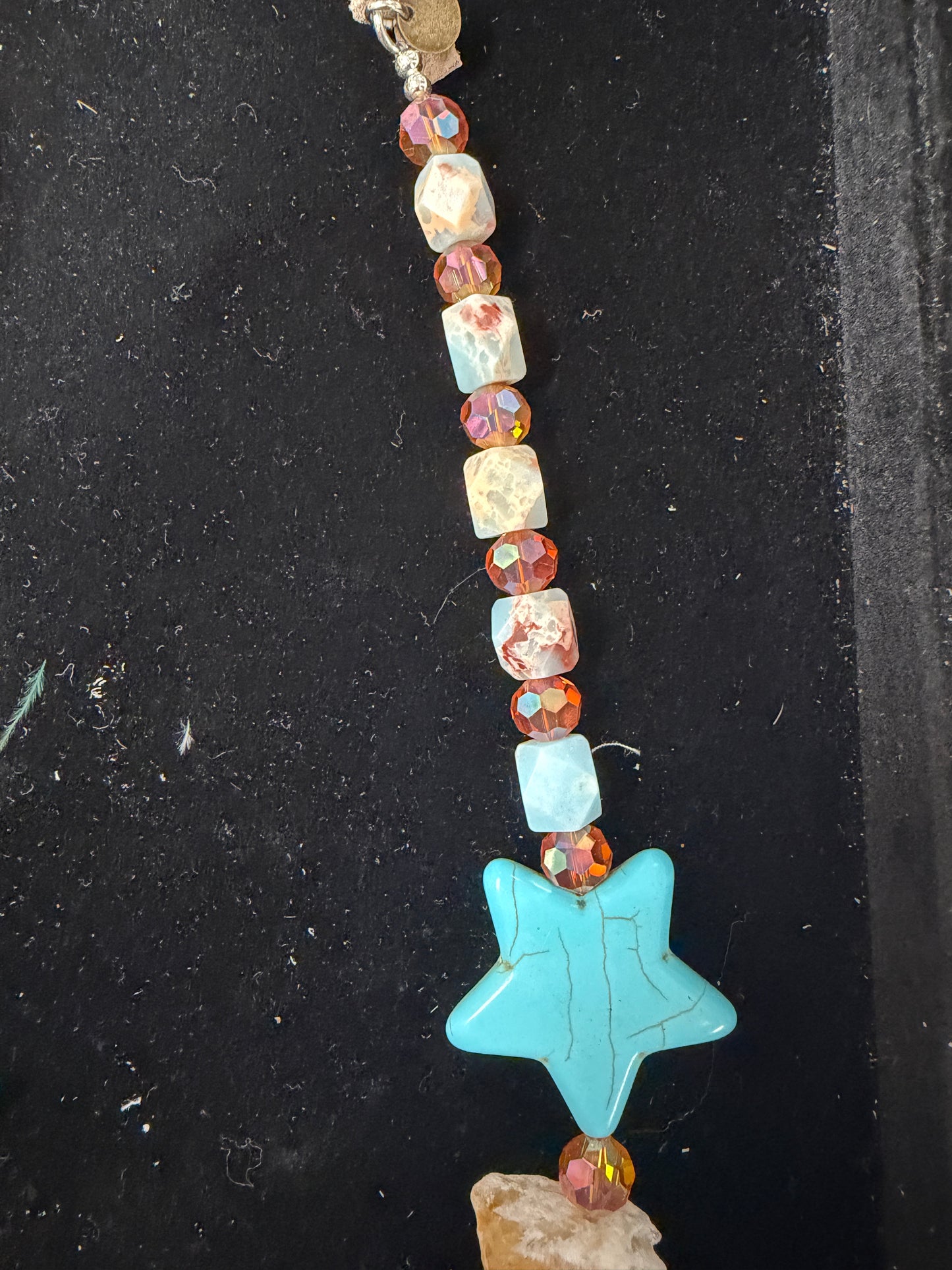 A Rare Bird- Citrine and Turquoise Star Necklace