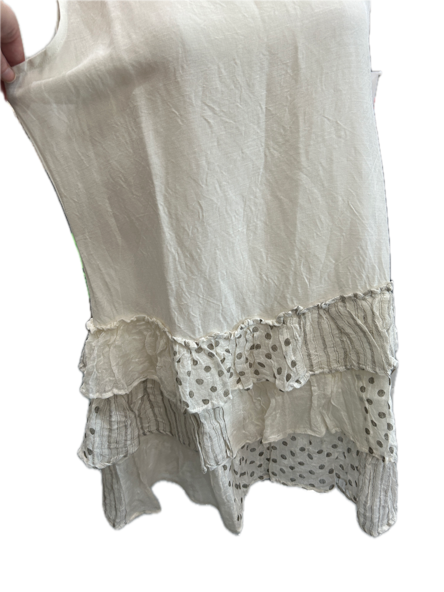 Paper Lace- Ruffled Polka Dotted Dress (Cream) *Final Sale*