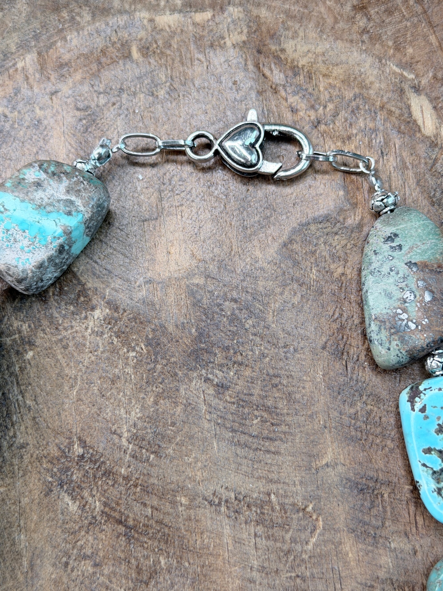 Chunky Turquoise Sacred Heart Necklace- ERR Original