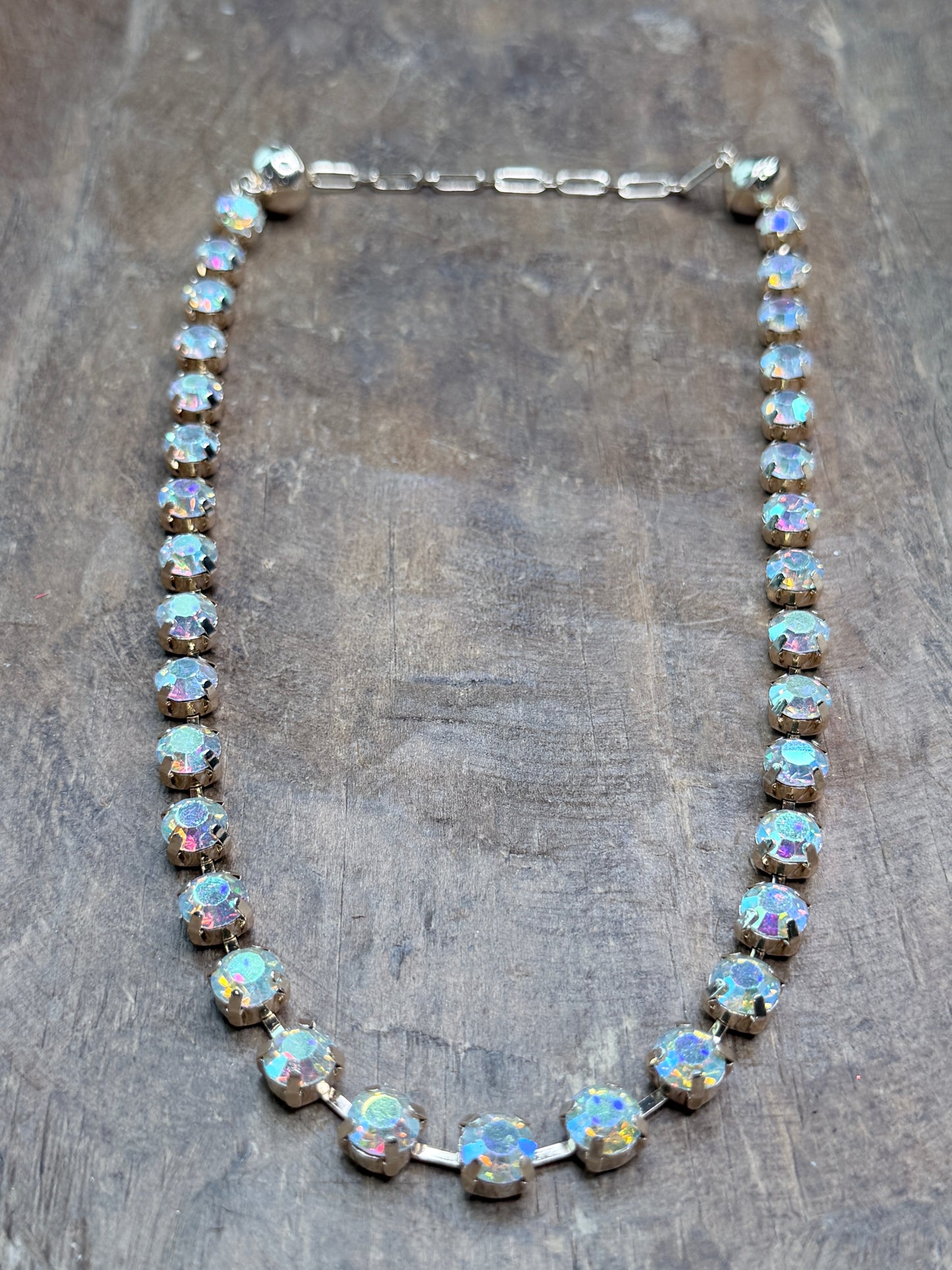 Gold Ab Crystal Accent Necklace