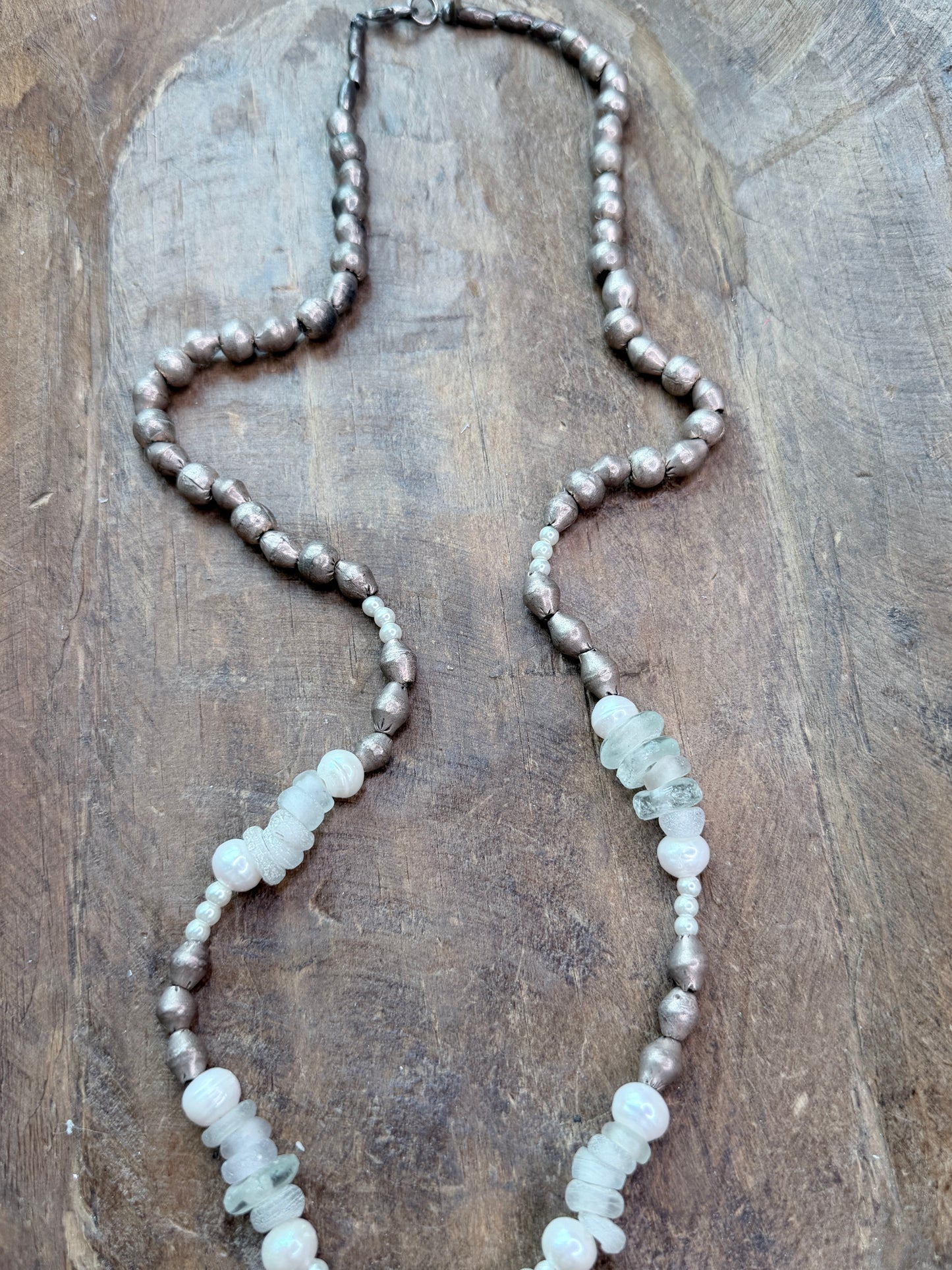 A Rare Bird- Tibetan Beaded Bone-Carved Dove Necklace