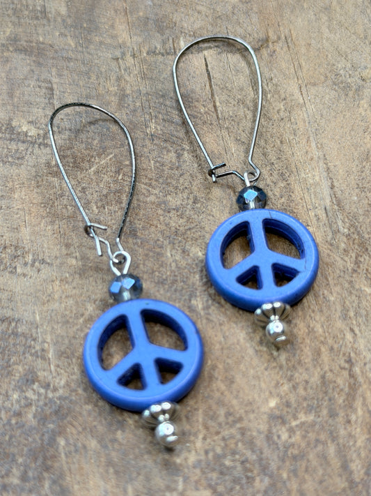 Lost & Found- Peace Out Earrings (Blue)