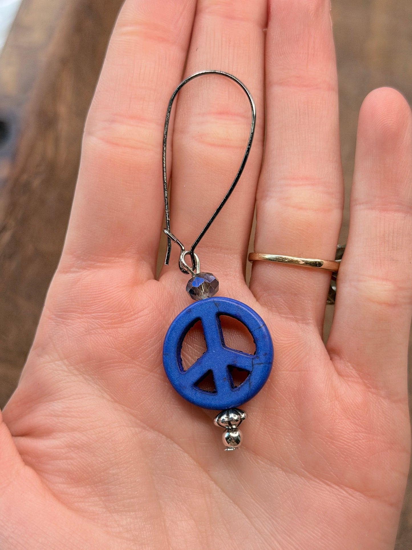 Lost & Found- Peace Out Earrings (Blue)