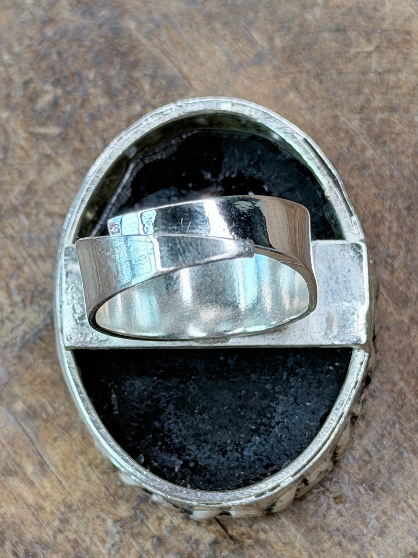 German Silver Secret Garden Cameo Ring