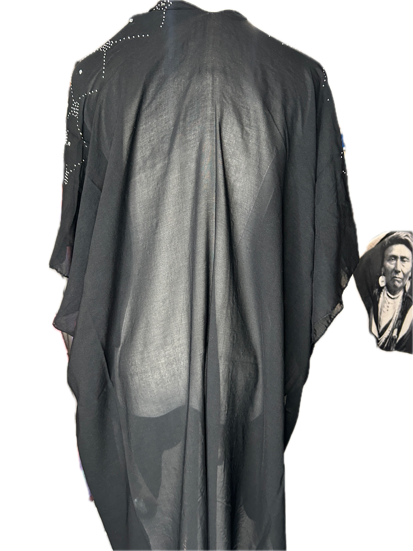 Black Rhinestone Border Kimono *Final Sale*