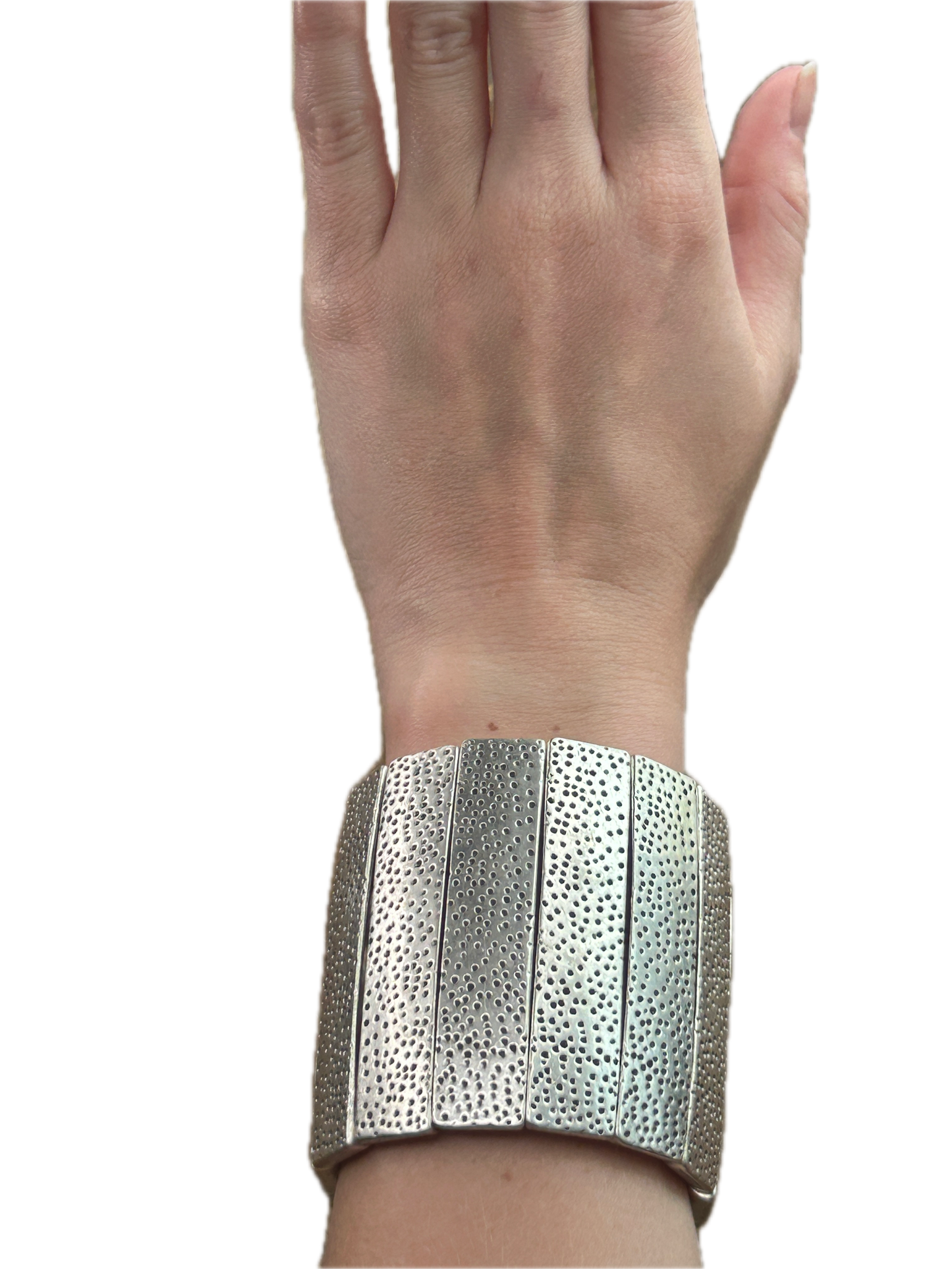 Silver Textured Tall Bracelet