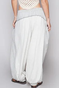 POL- Oversized Thermal and Ribbed Pants (Oatmeal Grey) *Final Sale*