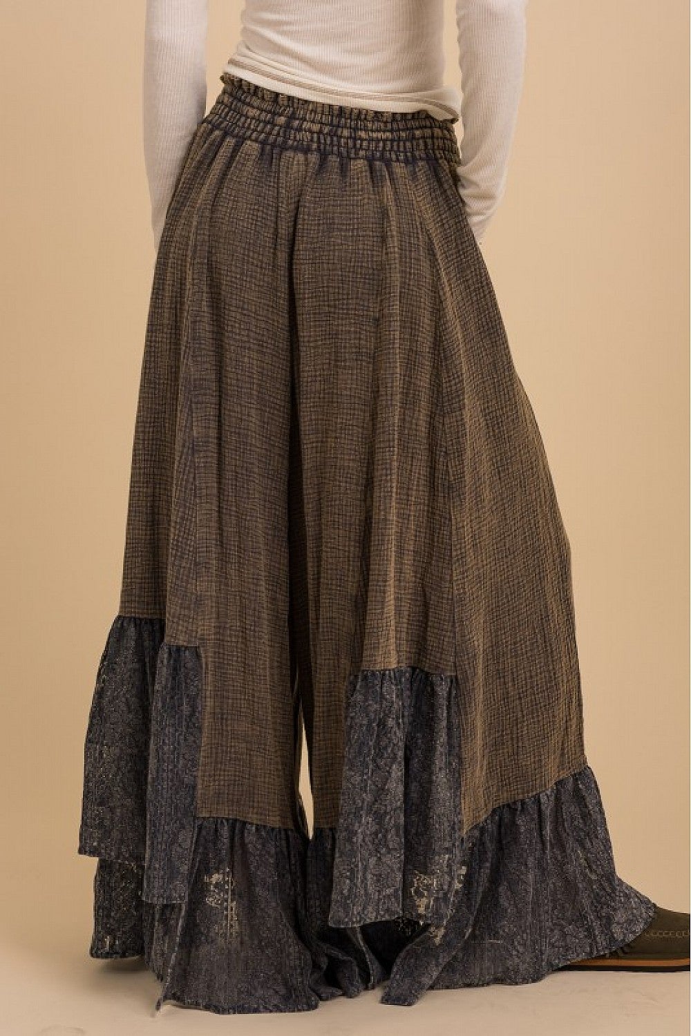 SALE Bluevelvet- Lace Bottom Double Gauze Pants (Navy) *Final Sale*