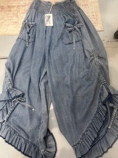 Origami- Denim Ruffle Pants *Final Sale*