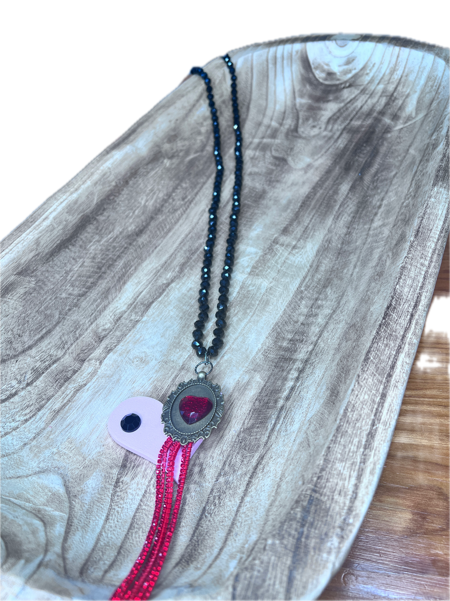 Rakel J Creations- Heart to Heart Necklace (LIGHT PINK)
