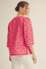 Jodifl- Color Contrast Medallion Top (Orchid Mix)