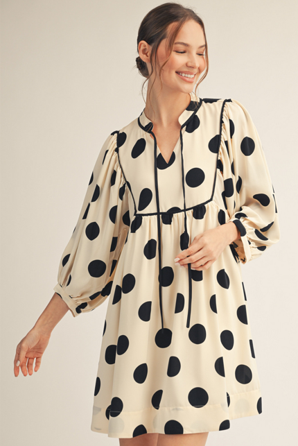 Jodifl- Polka Dot Dress (Cream)