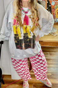 PREORDER Pretty Pink Lipstick Sweatshirt (White) *Final Sale*