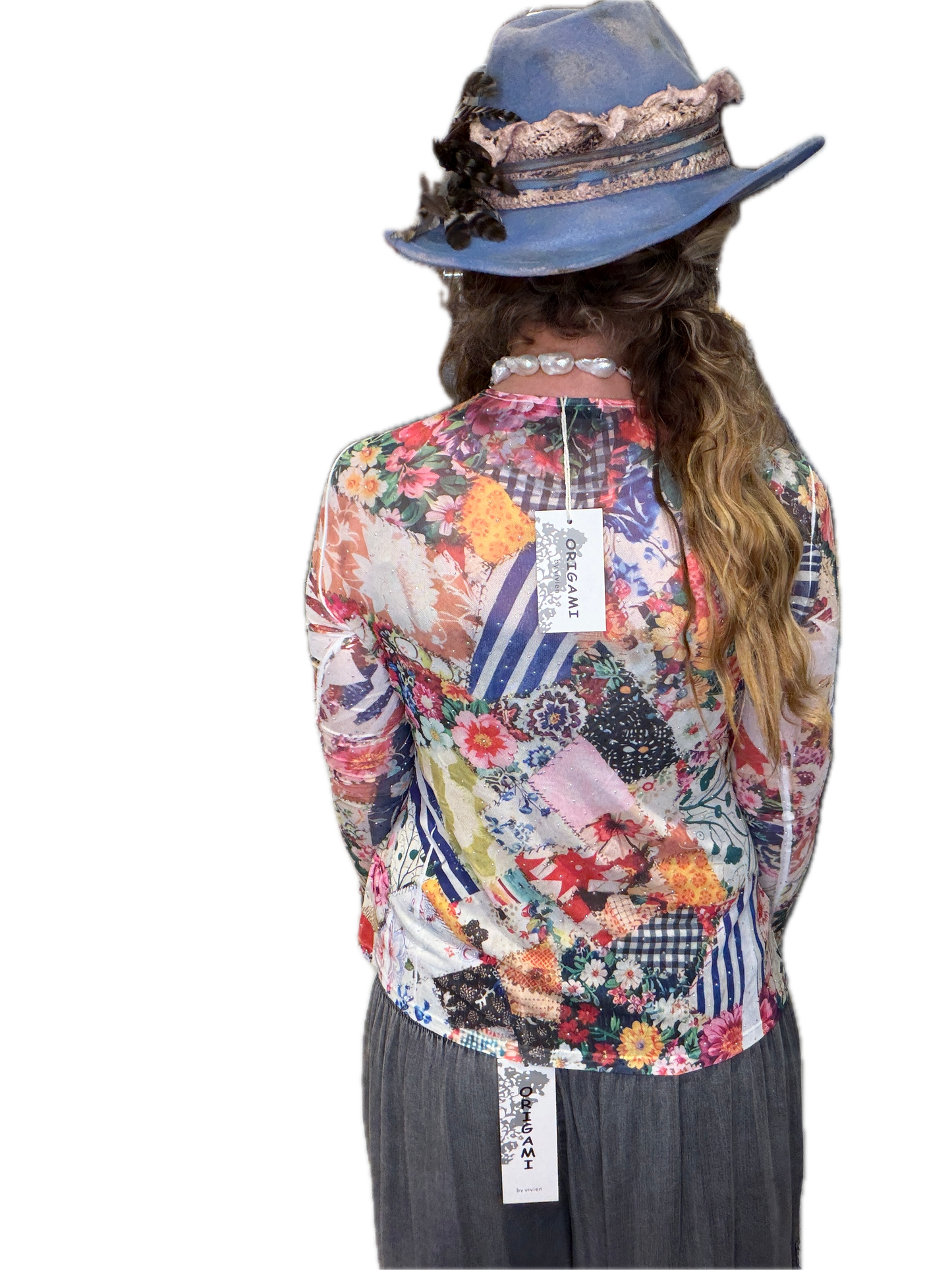 Origami- Floral Patchwork Mesh Top (Pre Order) *Final Sale* (Bold Floral)