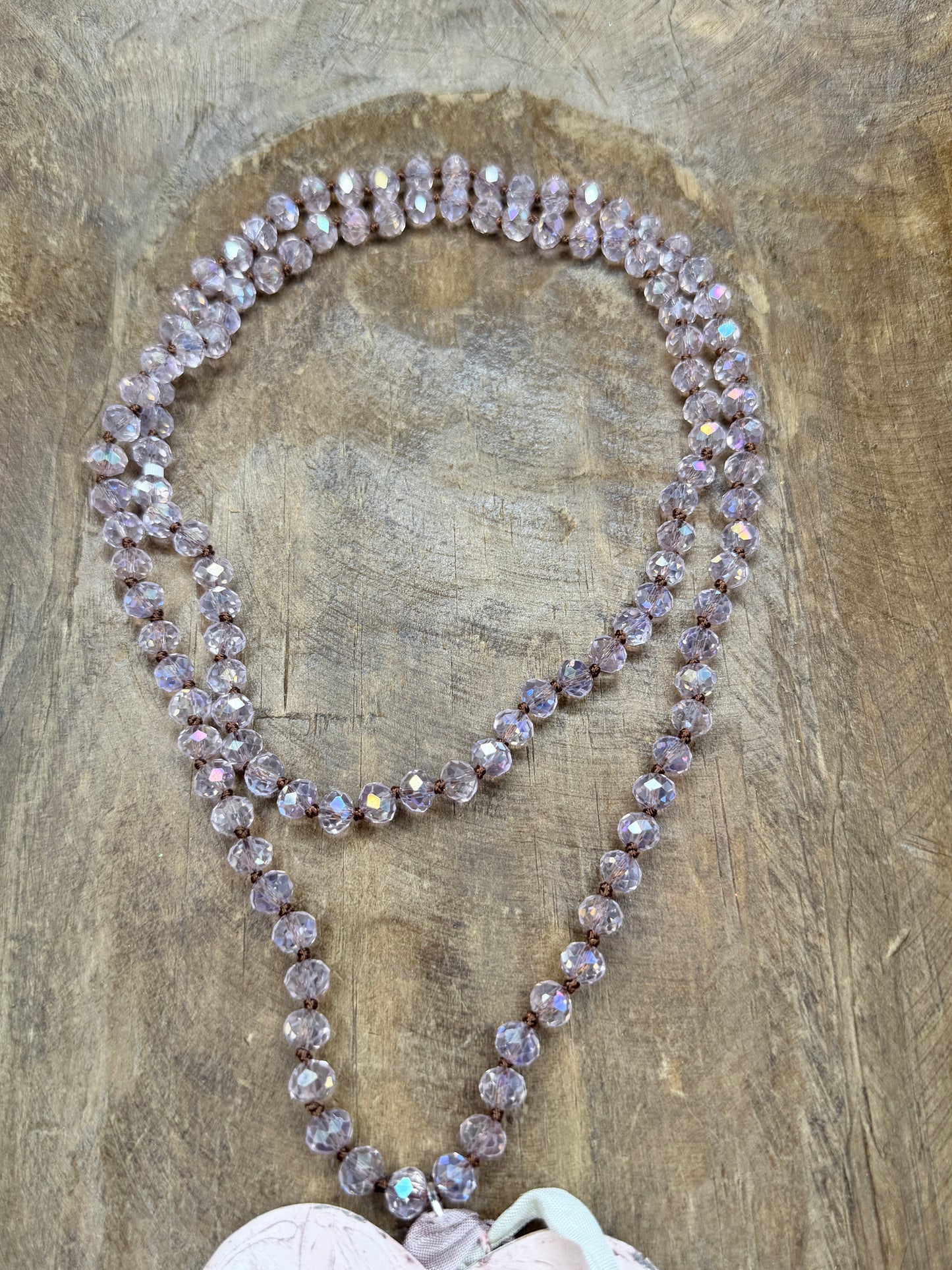 A Rare Bird- Pink Metal and Crystal Heart Necklace