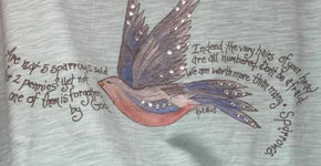 A Rare Bird- Sparrow Tee with 3/4 length sleeve (Luke 12:7)