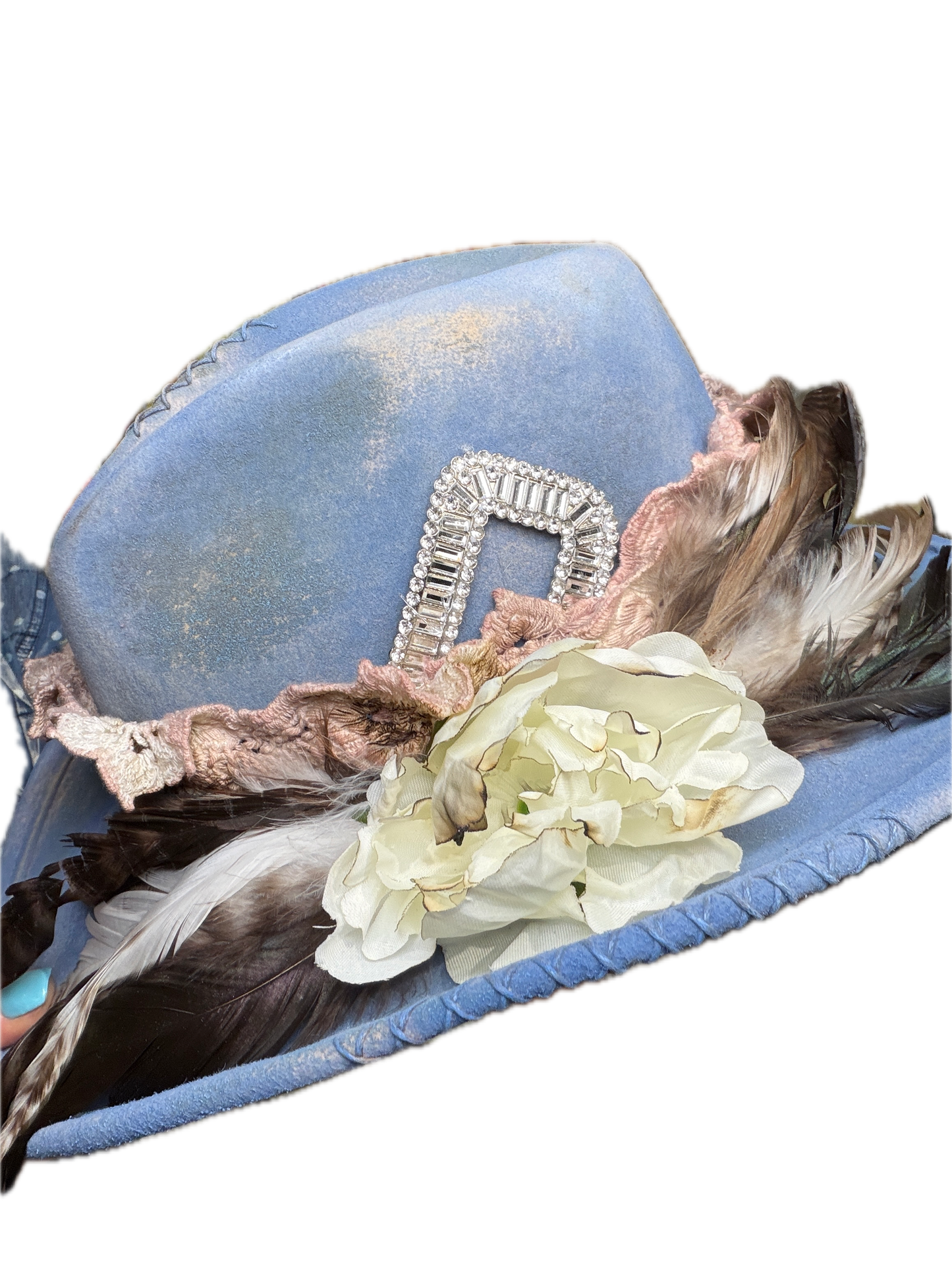 A Rare Bird- Denim and Diamond Hat
