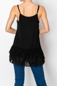 Origami- Extender with Adjustable Straps and Lace Layers Black *Final Sale*