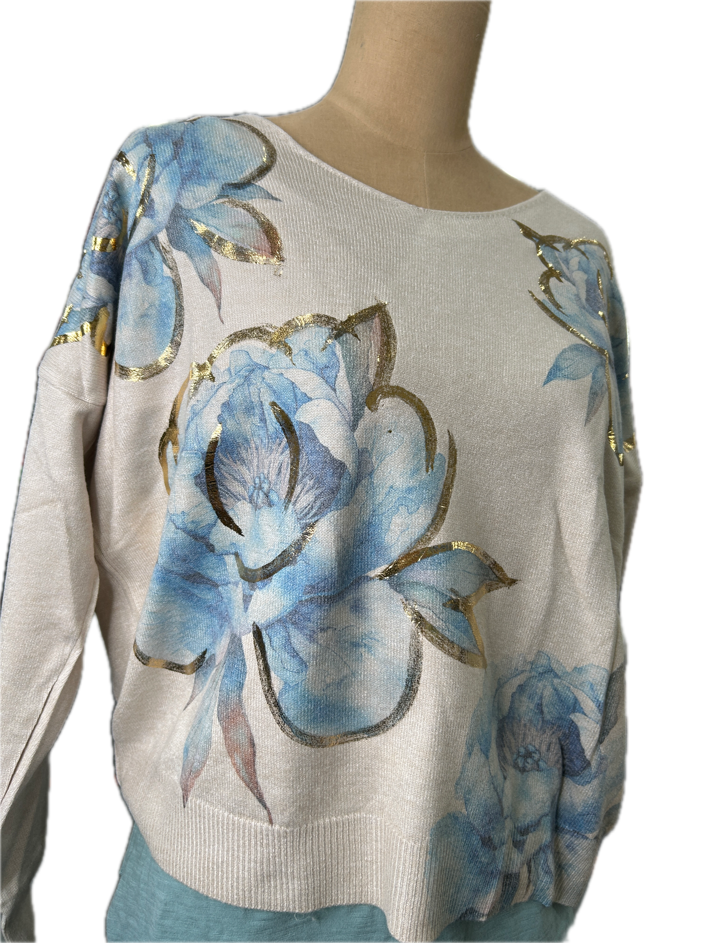 Cropped Beige Hydrangea Top *Final Sale*