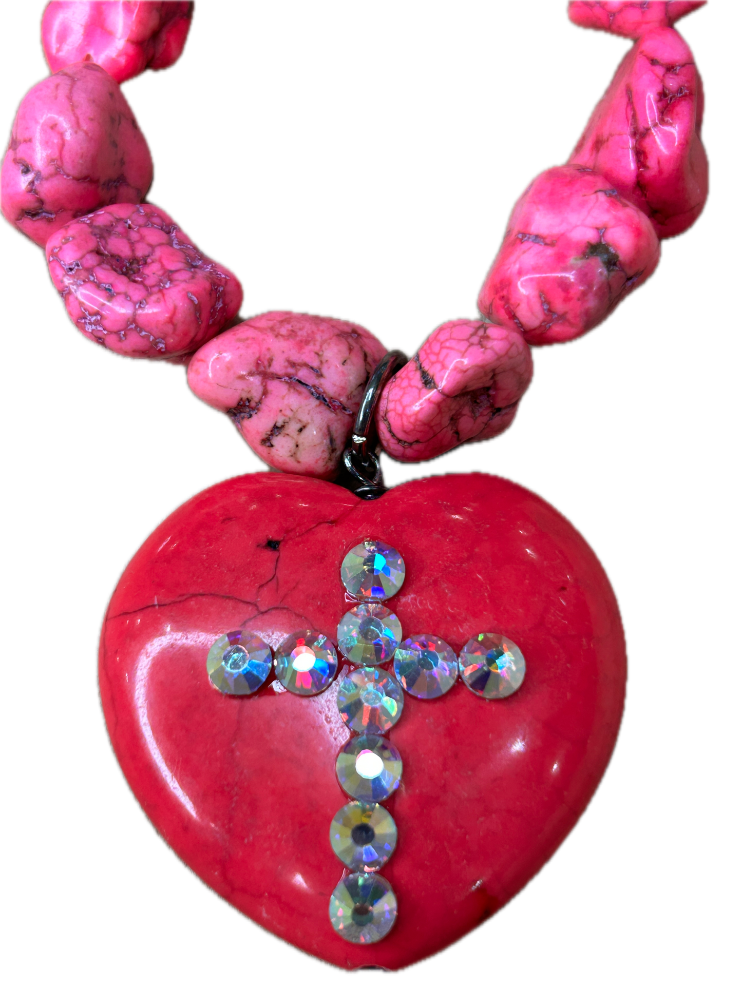 Sandra Ling- Pink Heart Necklace