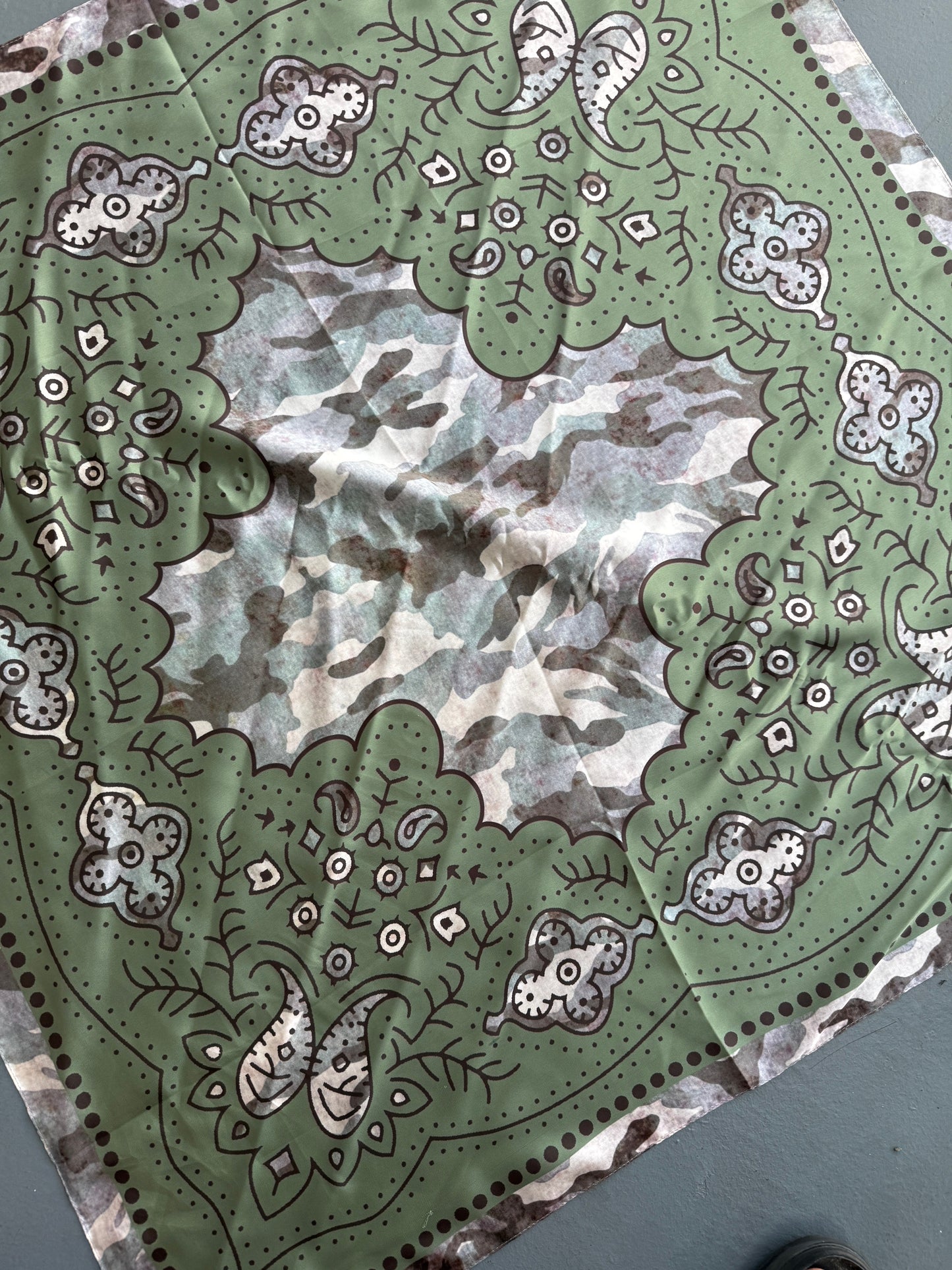 A Rare Bird- Camo Green Rider Wild Rag